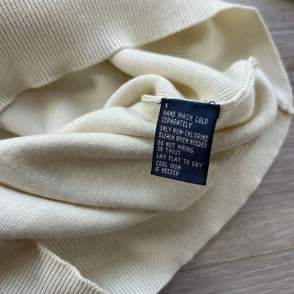 NWT Polo Ralph Lauren Sweater Mens XL Ivory Knit Pima Cotton V-Neck